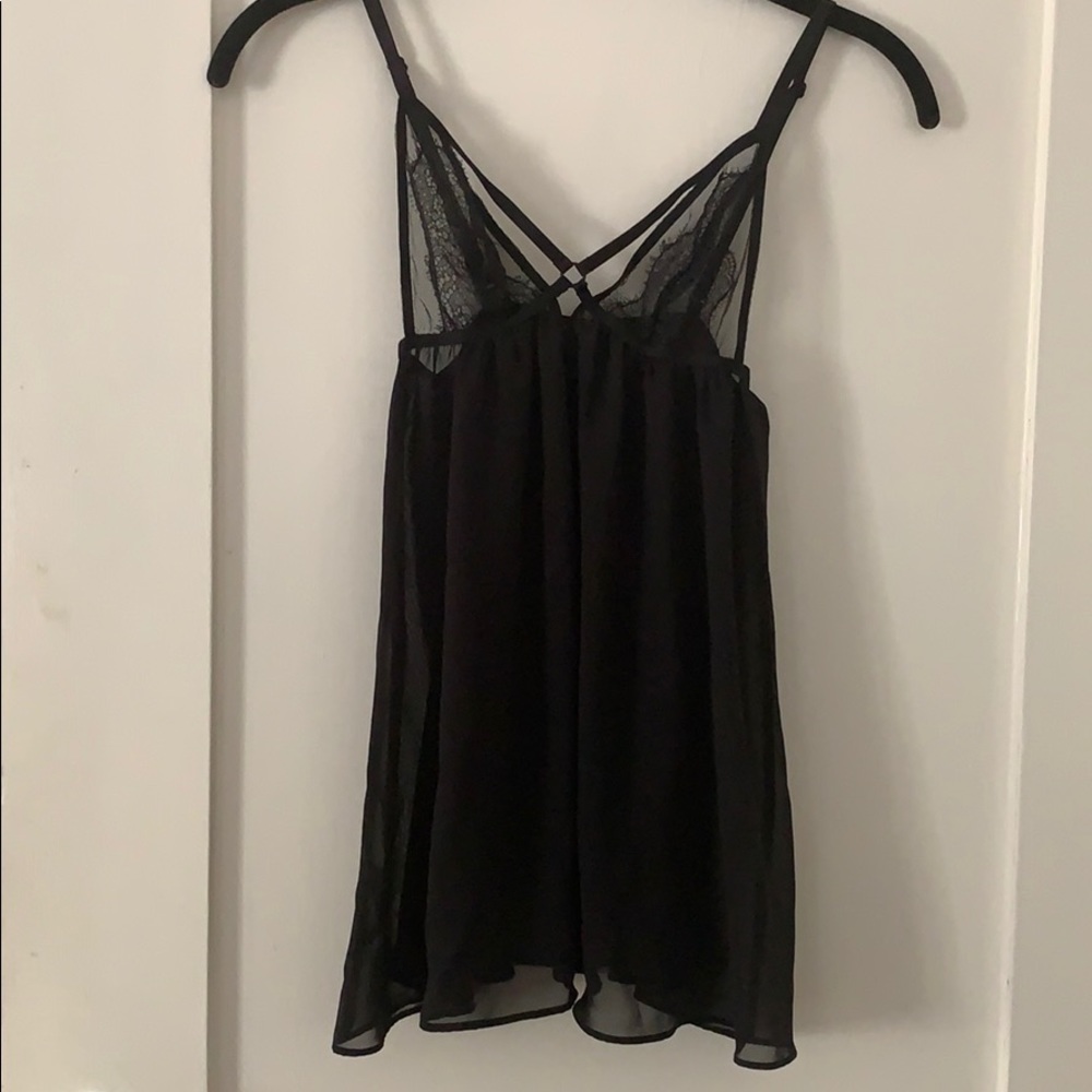 Black lace see-through chemise Victorias Secret